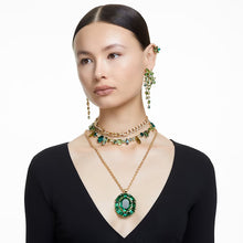 Load image into Gallery viewer, Gema necklace Mixed cuts, Green, Gold-tone plated