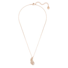 Load image into Gallery viewer, Nice pendant Feather, White, Rose gold-tone plated