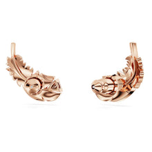 Load image into Gallery viewer, Nice stud earrings Feather, White, Rose gold-tone plated