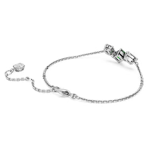 Mesmera bracelet Mixed cuts, Green, Rhodium plated