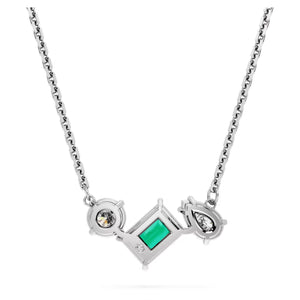 Mesmera pendant Mixed cuts, Green, Rhodium plated