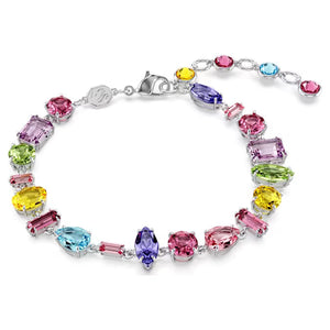 Gema bracelet Mixed cuts, Multicolored, Rhodium plated