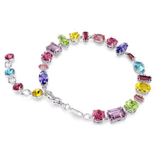 Load image into Gallery viewer, Gema bracelet Mixed cuts, Multicolored, Rhodium plated