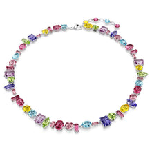 Load image into Gallery viewer, Gema necklace Mixed cuts, Multicolored, Rhodium plated