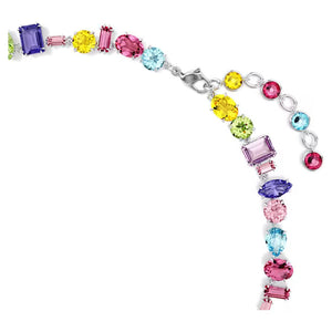 Gema necklace Mixed cuts, Multicolored, Rhodium plated