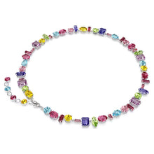 Load image into Gallery viewer, Gema necklace Mixed cuts, Multicolored, Rhodium plated