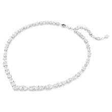 Load image into Gallery viewer, Mesmera necklace Mixed cuts, White, Rhodium plated