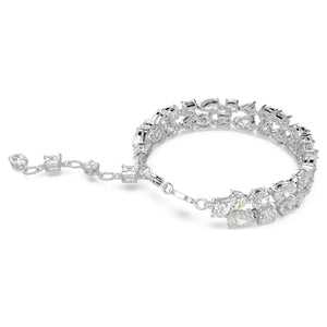 Mesmera bracelet Mixed cuts, White, Rhodium plated