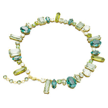 Load image into Gallery viewer, Gema necklace Mixed cuts, Green, Gold-tone plated