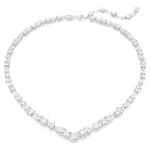 Load image into Gallery viewer, Mesmera necklace Mixed cuts, White, Rhodium plated