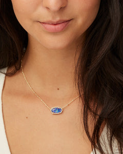 Elisa Gold Satellite Pendant Necklace in Indigo Kyocera Opal Illusion