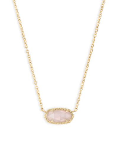 Elisa Pendant Necklace In Rose Quartz