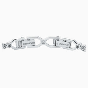 EMILY BRACELET, WHITE, RHODIUM PLATED