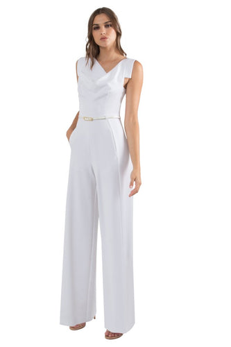 Black Halo Jackie O Jumpsuit  - White