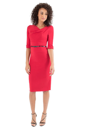 Black Halo 3/4 Sleeve Jackie O Dress - Red