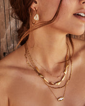 Load image into Gallery viewer, Margot Gold Hoop Earrings in Lilac Abalone