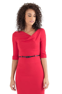 Black Halo 3/4 Sleeve Jackie O Dress - Red