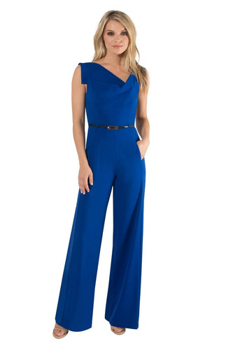 Black Halo Jackie O Jumpsuit  - Cobalt Blue