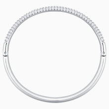 Load image into Gallery viewer, STONE BANGLE, WHITE, RHODIUM PLATED