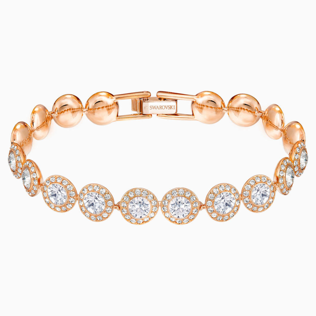 ANGELIC BRACELET, WHITE, ROSE-GOLD TONE PLATED