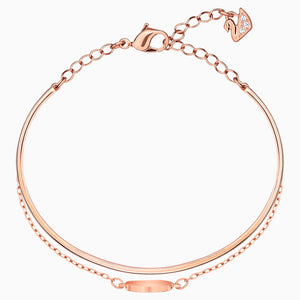 GINGER BANGLE, WHITE, ROSE-GOLD TONE PLATED