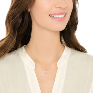 Swarovski Sparkling Dance Heart Necklace, White, Rose-gold tone plated