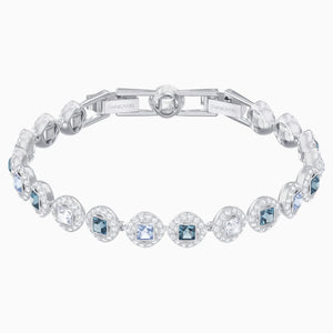 ANGELIC SQUARE BRACELET, BLUE, RHODIUM PLATED