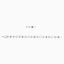 Load image into Gallery viewer, ANGELIC SQUARE BRACELET, BLUE, RHODIUM PLATED