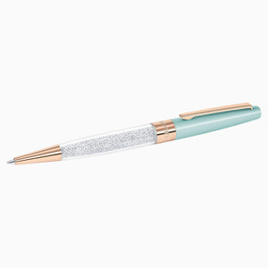 CRYSTALLINE STARDUST BALLPOINT PEN, LIGHT GREEN ROSE GOLD PLATED