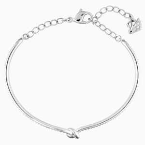 LIFELONG BANGLE, WHITE, RHODIUM PLATED