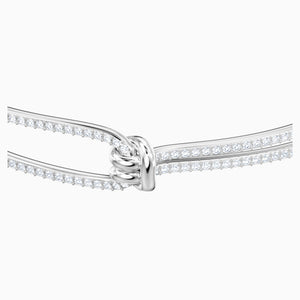 LIFELONG BANGLE, WHITE, RHODIUM PLATED