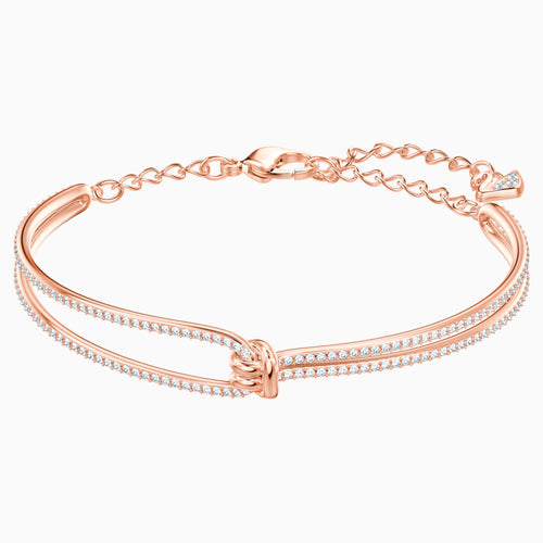 LIFELONG BANGLE, WHITE, ROSE-GOLD TONE PLATED