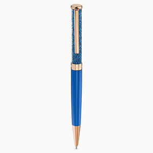 CRYSTALLINE BALLPOINT PEN, BLUE, ROSE-GOLD TONE PLATED