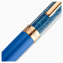 Load image into Gallery viewer, CRYSTALLINE BALLPOINT PEN, BLUE, ROSE-GOLD TONE PLATED