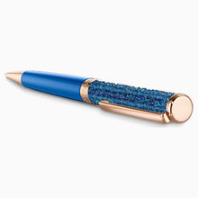 Load image into Gallery viewer, CRYSTALLINE BALLPOINT PEN, BLUE, ROSE-GOLD TONE PLATED