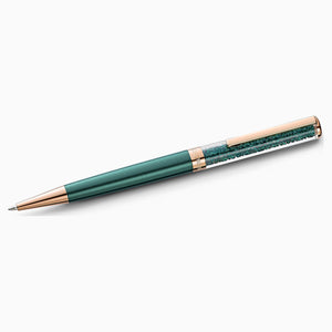 CRYSTALLINE BALLPOINT PEN, GREEN, ROSE-GOLD TONE PLATED