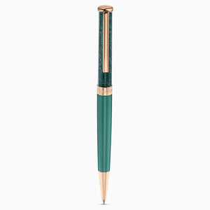 CRYSTALLINE BALLPOINT PEN, GREEN, ROSE-GOLD TONE PLATED