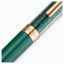 Load image into Gallery viewer, CRYSTALLINE BALLPOINT PEN, GREEN, ROSE-GOLD TONE PLATED