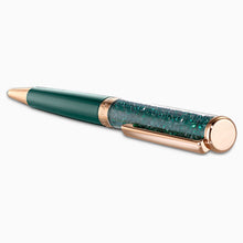 Load image into Gallery viewer, CRYSTALLINE BALLPOINT PEN, GREEN, ROSE-GOLD TONE PLATED