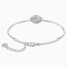 Load image into Gallery viewer, SWAROVSKI SPARKLING DANCE BANGLE, GREEN, RHODIUM PLATED