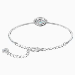 SWAROVSKI SPARKLING DANCE BANGLE, GREEN, RHODIUM PLATED