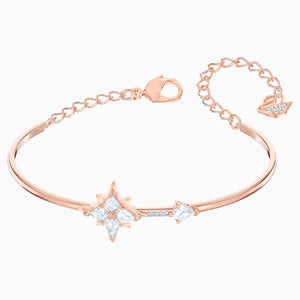 SWAROVSKI SYMBOLIC BANGLE, WHITE, ROSE-GOLD TONE PLATED