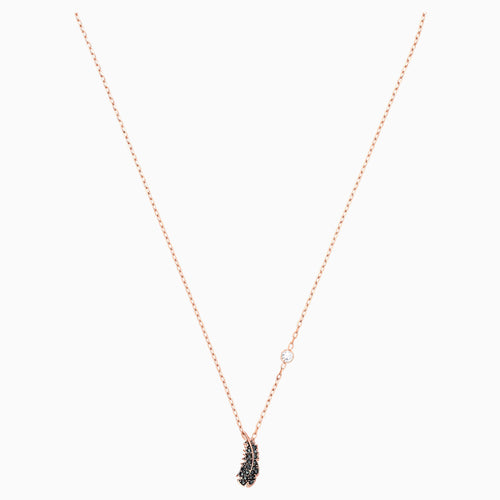 NAUGHTY NECKLACE, BLACK, ROSE-GOLD TONE PLATED