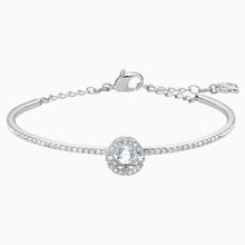 Load image into Gallery viewer, SWAROVSKI SPARKLING DANCE BANGLE, WHITE, RHODIUM PLATED