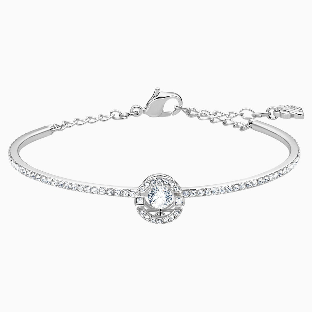 SWAROVSKI SPARKLING DANCE BANGLE, WHITE, RHODIUM PLATED