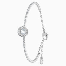 Load image into Gallery viewer, SWAROVSKI SPARKLING DANCE BANGLE, WHITE, RHODIUM PLATED