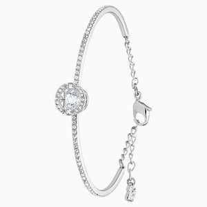 SWAROVSKI SPARKLING DANCE BANGLE, WHITE, RHODIUM PLATED