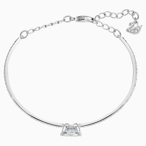 SWAROVSKI SPARKLING DANCE BANGLE, WHITE, RHODIUM PLATED