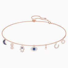 Load image into Gallery viewer, SWAROVSKI SYMBOLIC NECKLACE, MULTI-COLORED, ROSE-GOLD TONE PLATED