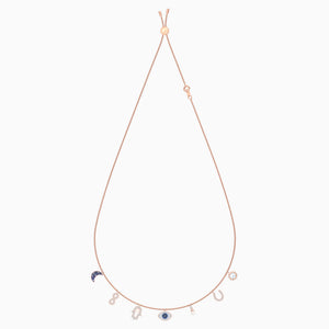 SWAROVSKI SYMBOLIC NECKLACE, MULTI-COLORED, ROSE-GOLD TONE PLATED